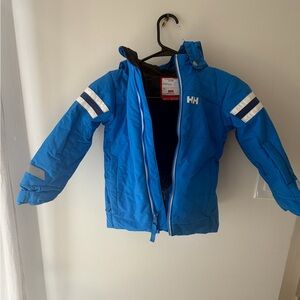 Helly Hansen Kids Blue Hooded Ski Jacket (size 5)